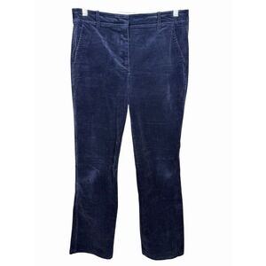 J.Crew Navy Blue Corduroy‎ Pants Women's Size 8 Tall Stretch Straight Leg Casual
